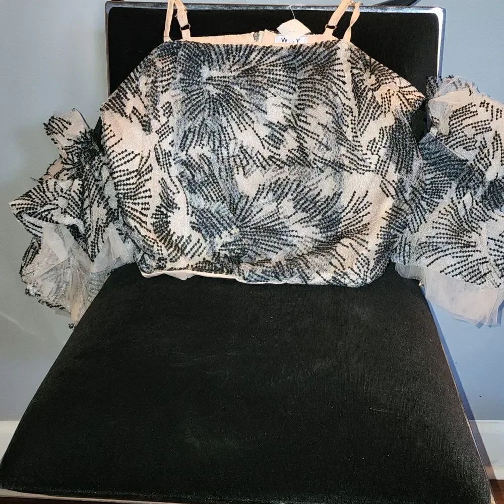 Strapped off shoulder top